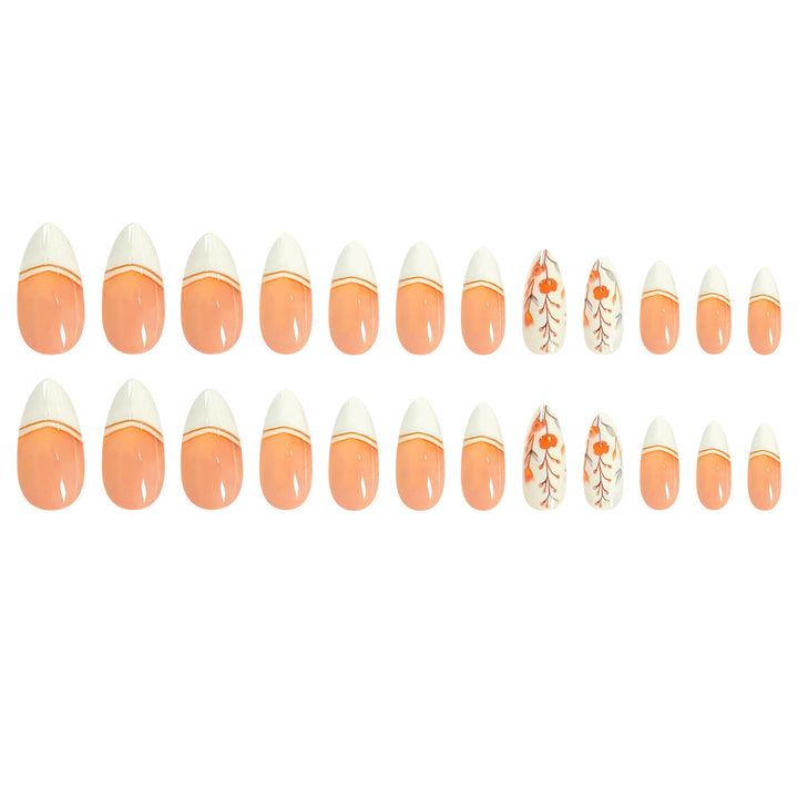 Artificial nails with floral patterns and elegant tips Kalsten