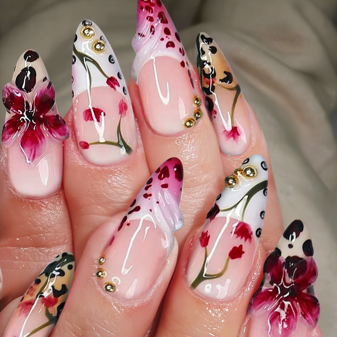 Premium Floral Acrylic Nail Art Set Kalsten