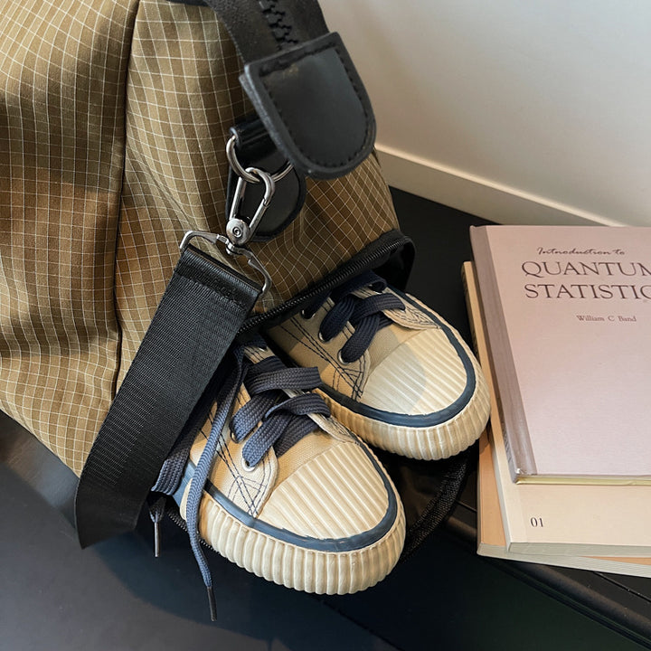 Sporty Travel Bag With Stylish Checkered Pattern Kalsten