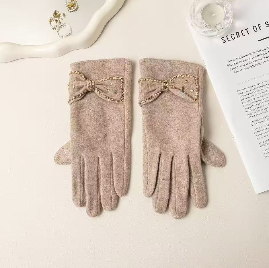 Elegant Bow Detail Touchscreen Gloves Kalsten