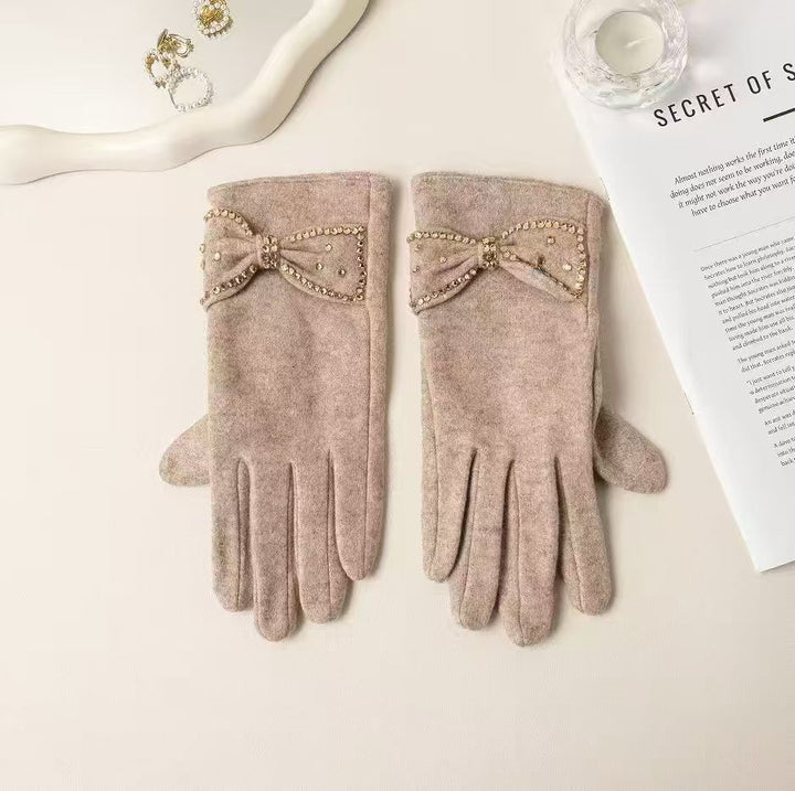 Elegant Bow Detail Touchscreen Gloves Kalsten