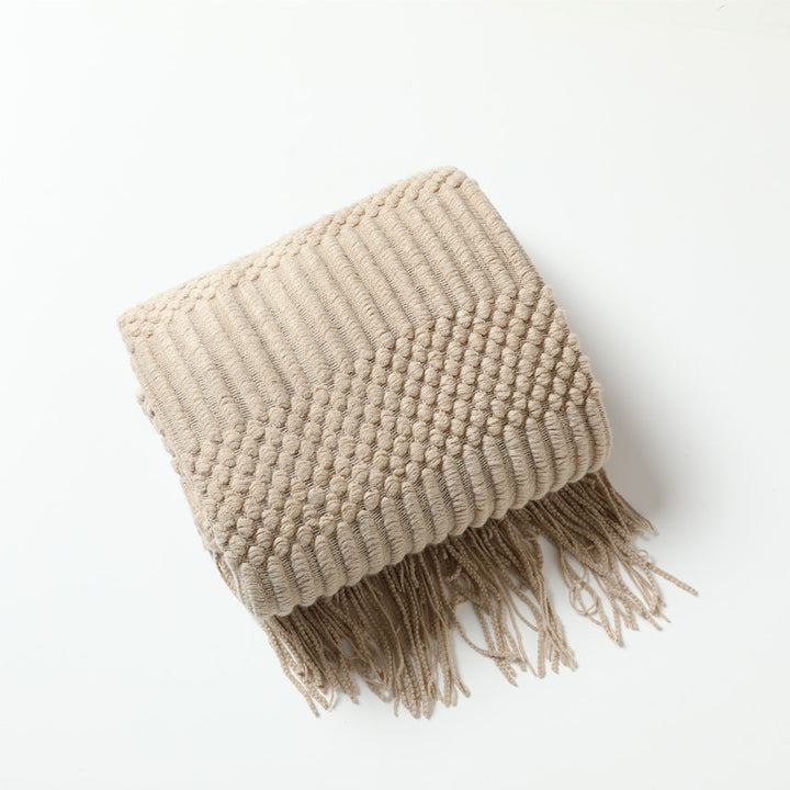 Women's high-quality knitted blanket with textured design Kalsten