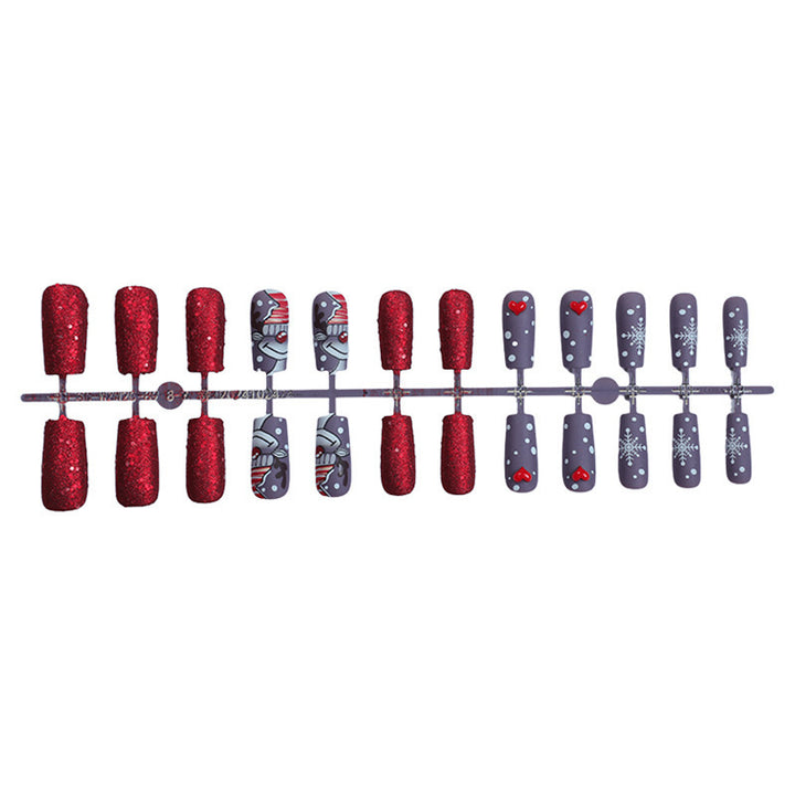 artful nail set with festive glitter and Christmas motifs Kalsten