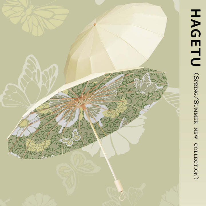 Ladies elegant and handy folding umbrella with floral design Kalsten