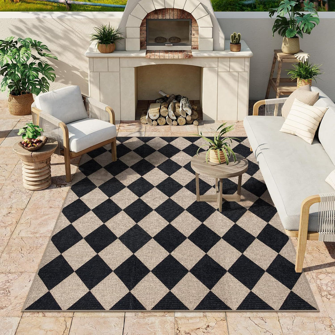 Stylish Diamond Pattern Outdoor Area Rug Kalsten