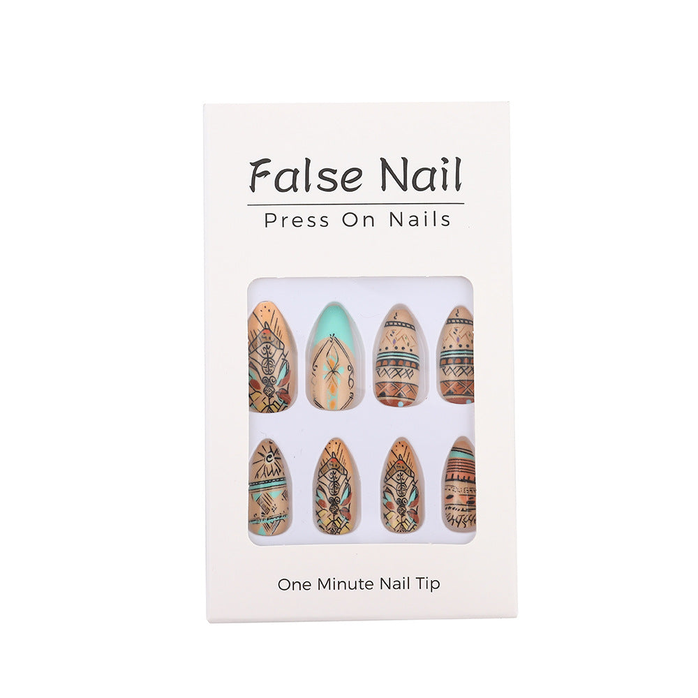 Artificial nails with exotic tribal design Kalsten