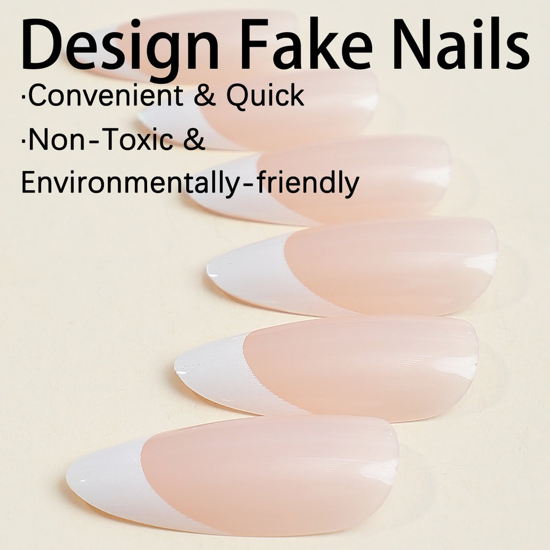 Elegant artificial nail set with classic French tips Kalsten