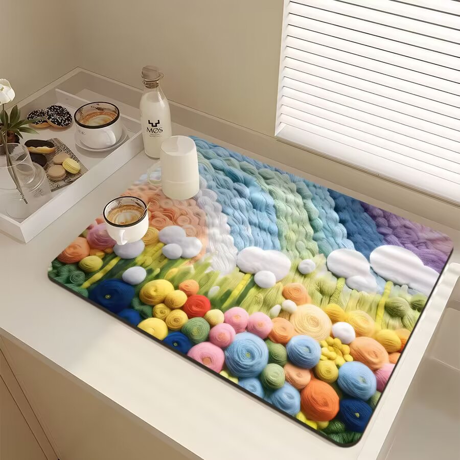Floral-Themed Kitchen Mat Kalsten