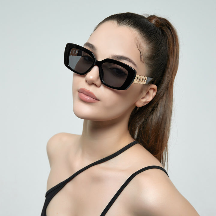 Ladies elegant square sunglasses with gold embellished frame Kalsten