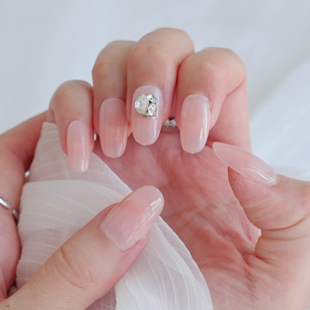 Artistic Press-On Nail Art Set with Heart and Celestial Designs
