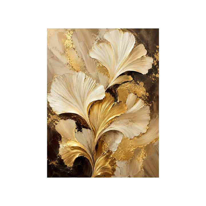 Textured Ginkgo Leaf Canvas Art