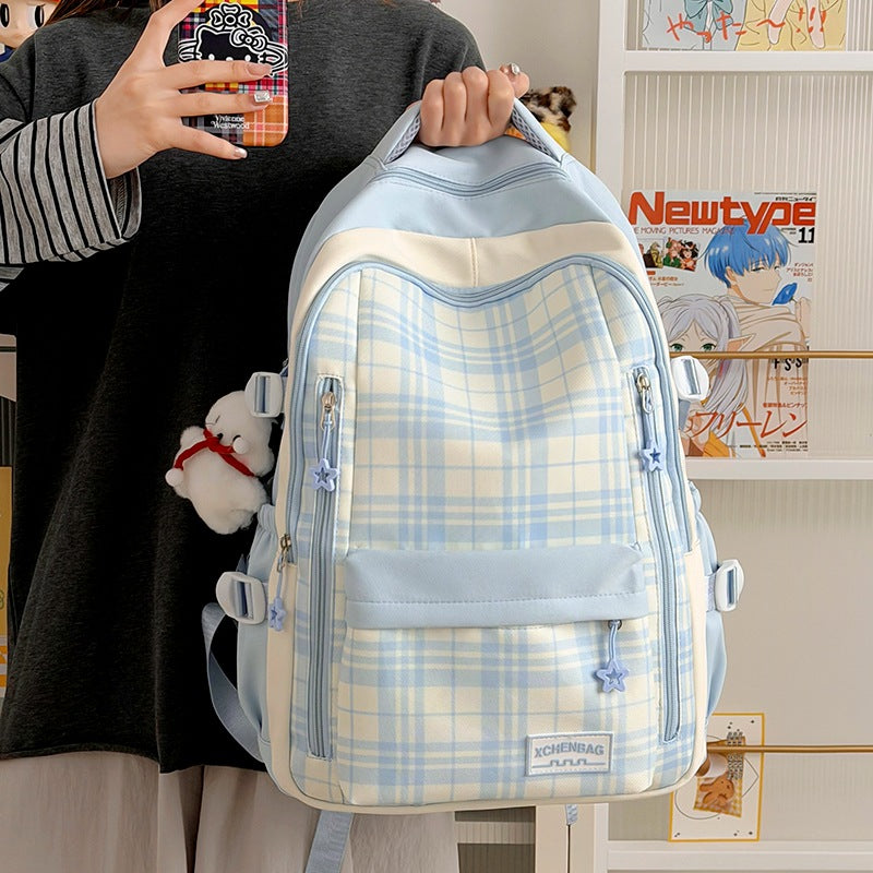 Stylish Checkered Patterned Backpack Kalsten