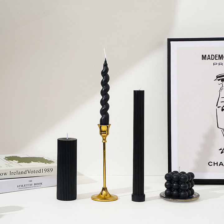 Vertical-Fluted Square Sculptural Pillar Candle