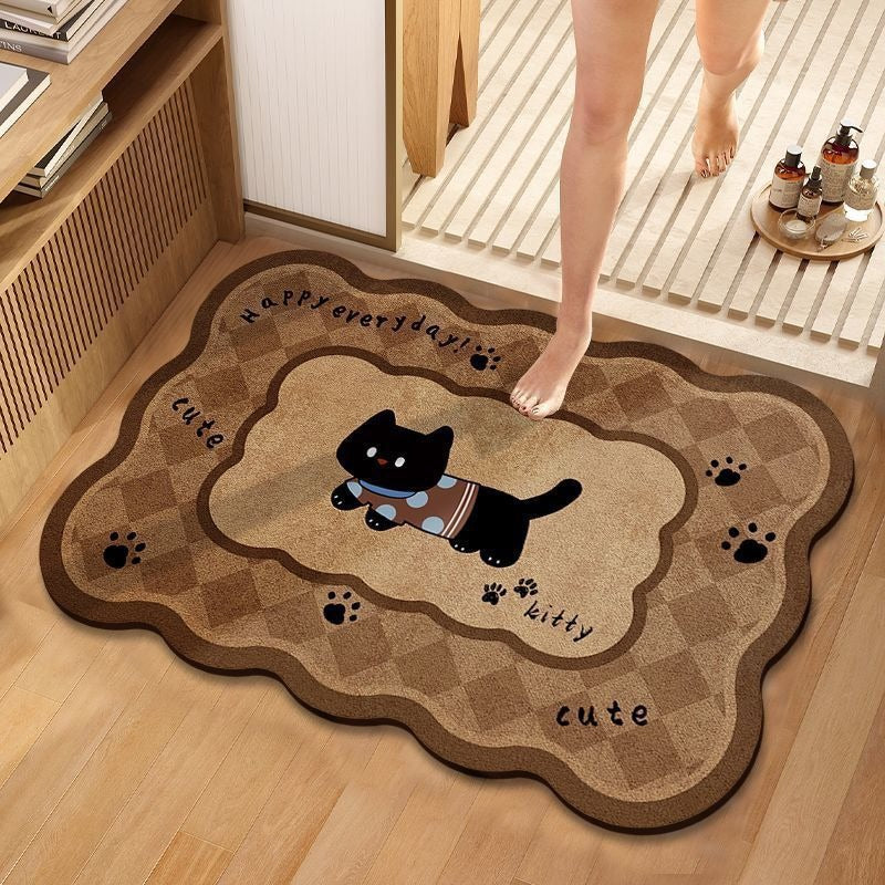 Cute Dog-Themed Plush Bath Mat