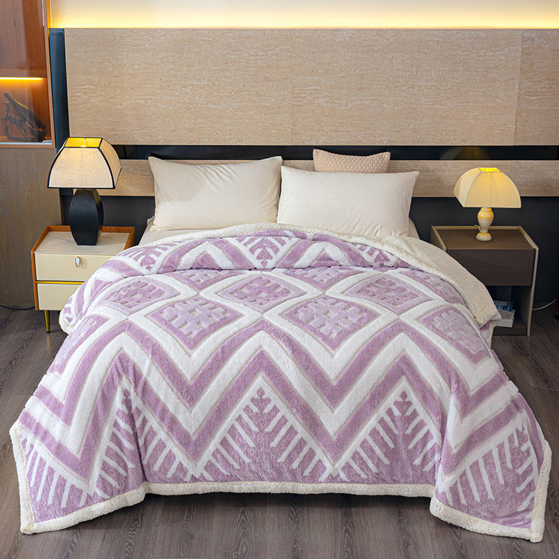Geometric Patterned Fleece Blanket