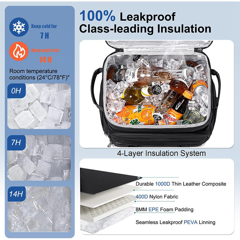 Multifunctional cooler backpack with insulated interior compartment and practical exterior pockets Kalsten