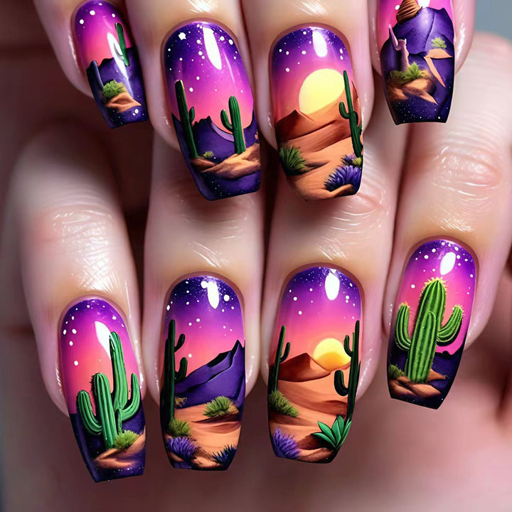 Artistic Desert-Themed Nail Art Kalsten
