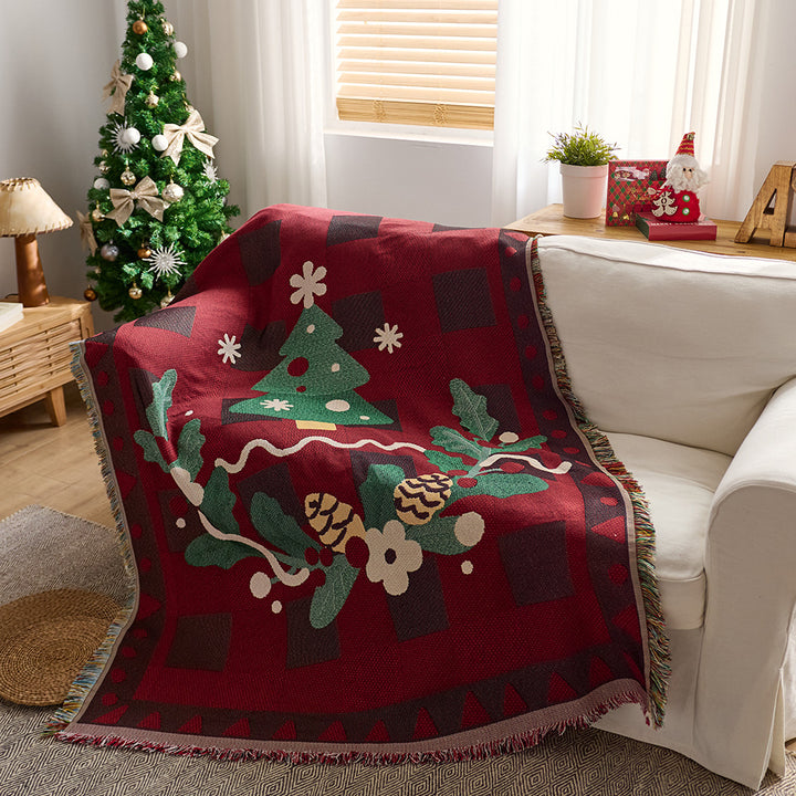 Cozy Playful Holiday-Themed Throw Blanket