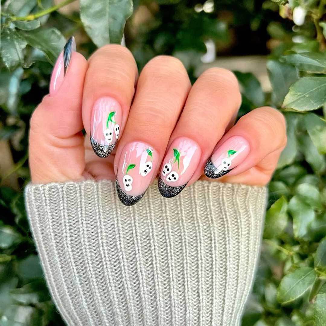Artistic Skull-Themed Nail Art