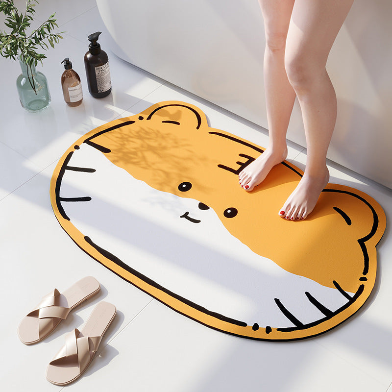 Playful Cat-Shaped Bath Mat
