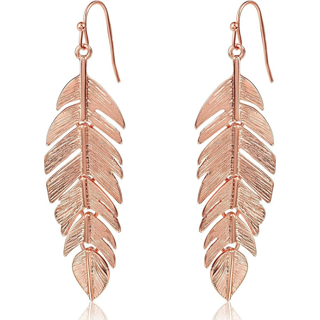 Leaf Design Dangle Earrings Kalsten
