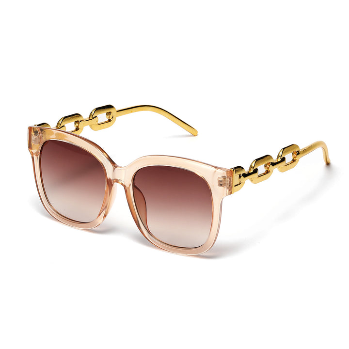 Ladies fashionable oversized sunglasses with luxurious chain frame Kalsten