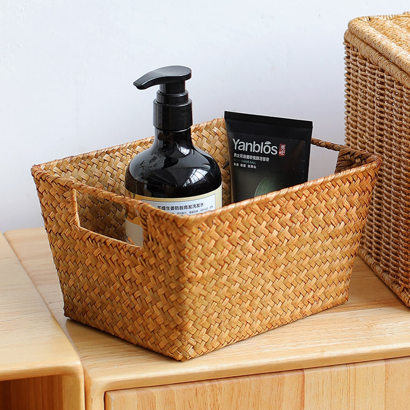 Unisex storage basket made of handwoven natural material Kalsten