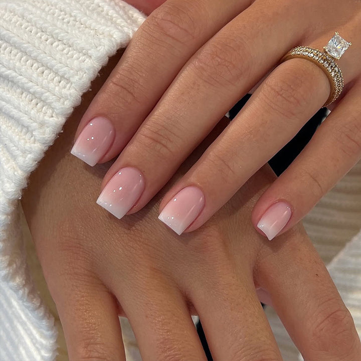 Acrylic nail set with luxurious French tips and elegant shine Kalsten