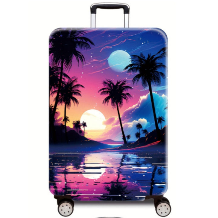 Women's Hard Shell Suitcase with Tropical Landscape Design Kalsten