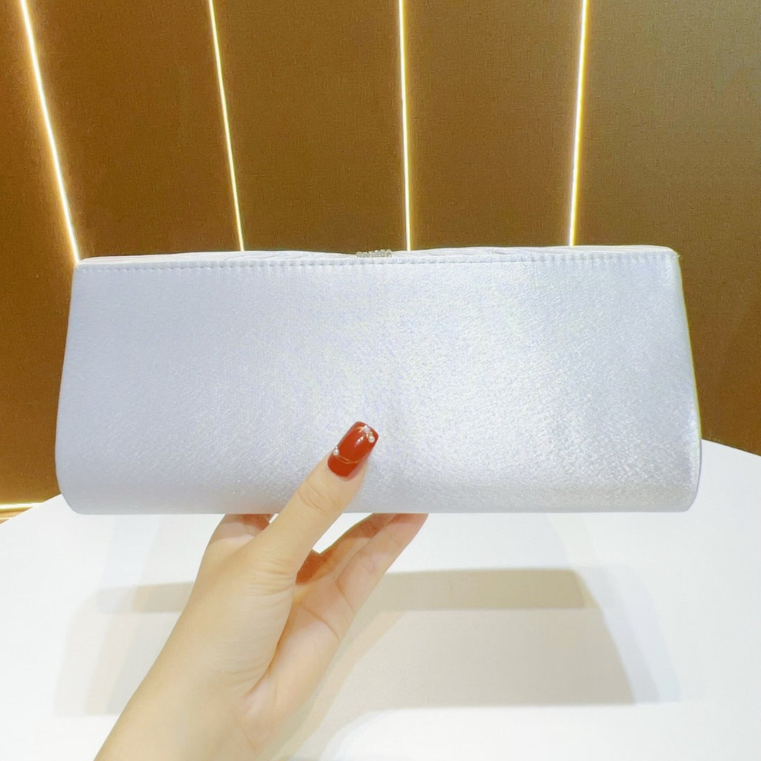 Pleated Satin Evening Clutch