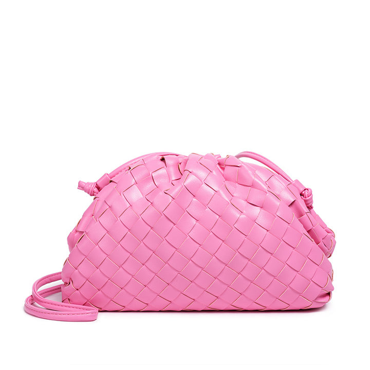 Elegant Woven Leather Bucket Bag Kalsten