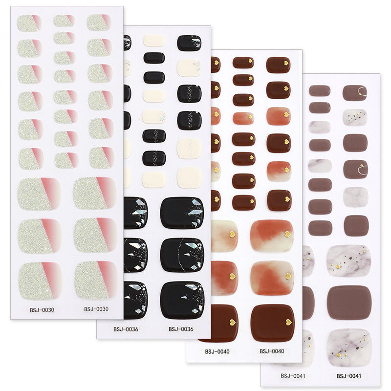 Floral Design Press-On Toenail Wraps