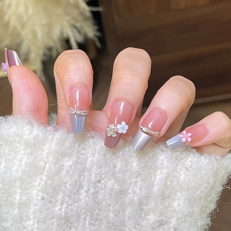 Ornate Floral Press-On Nail Art Kalsten