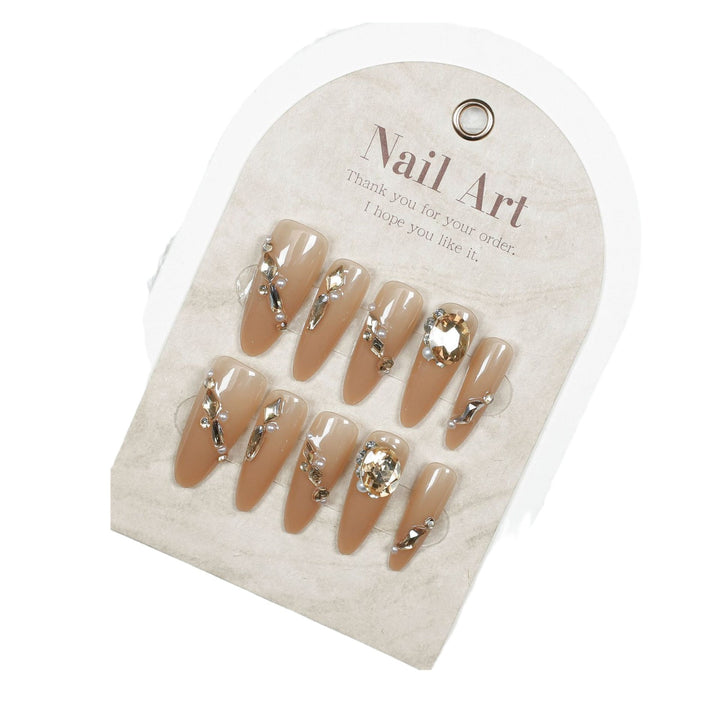 Luxury Rhinestone-Embellished Press-On Nail Art Kalsten