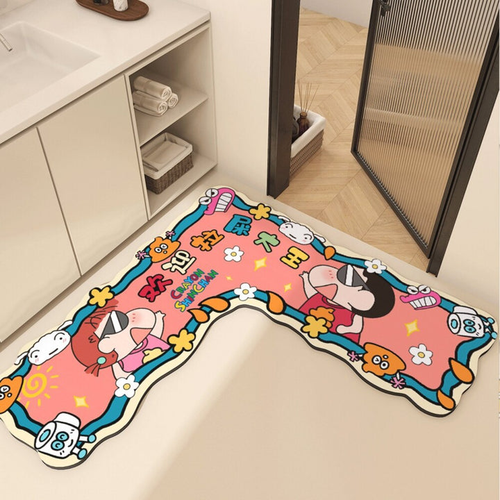 Cartoon Character Welcome Bath Mat Decor