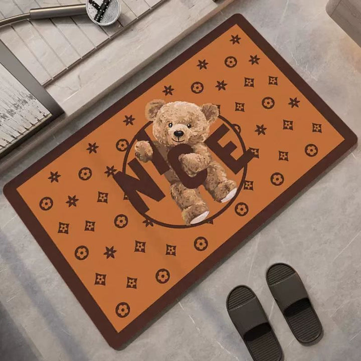 Playful Bear-Themed Bathroom Mat Kalsten