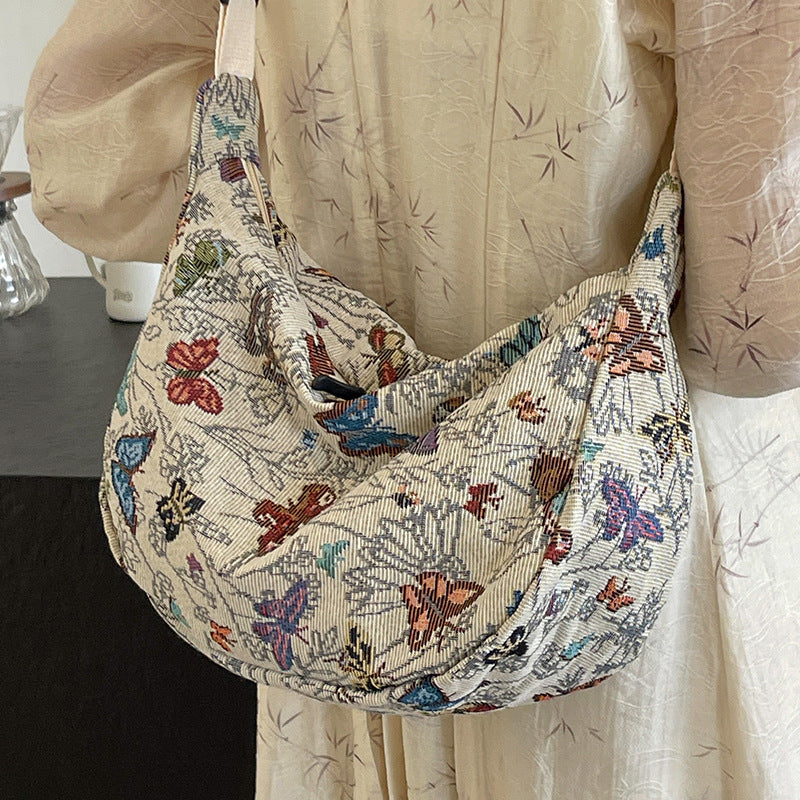 Decorative Floral Patterned Sling Bag