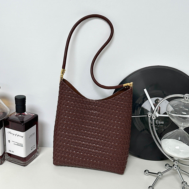 Textured Weave Shoulder Bag