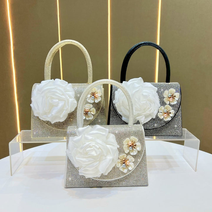 Floral Embellished Handheld Evening Bag