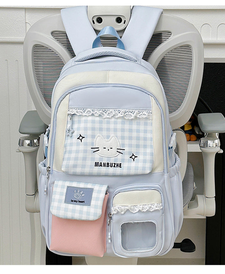 Cute Character Design Multi-Pocket School Backpack