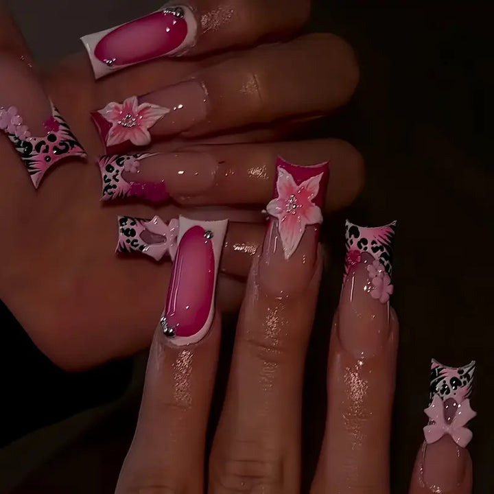 Artistic 3D Floral Nail Enhancements Kalsten