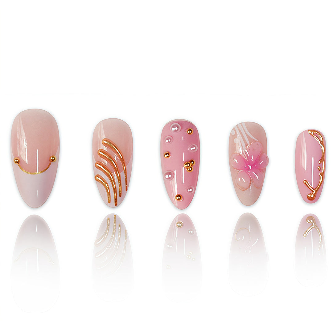 Elegant Floral Stiletto Nail Art Kalsten