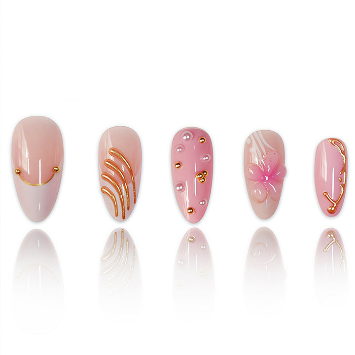 Elegant Floral Stiletto Nail Art Kalsten