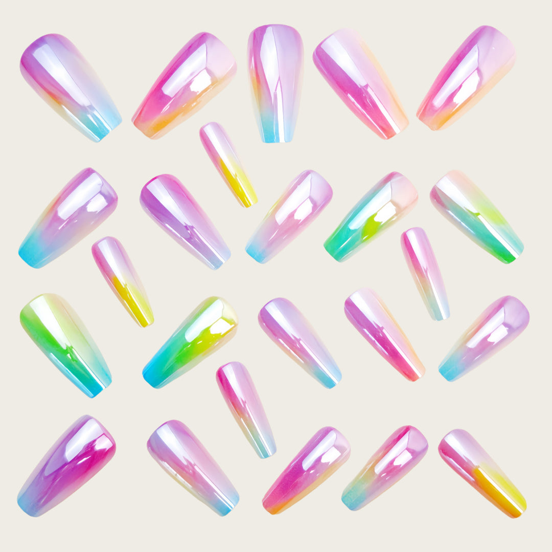 Shiny Gradient Artificial Nails Kalsten