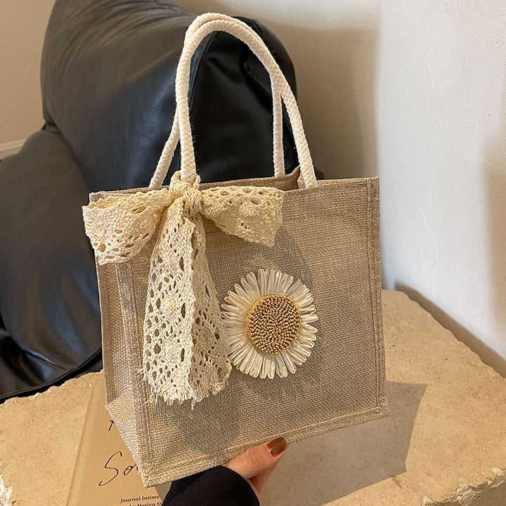 Elegant Floral Accent Handcrafted Tote