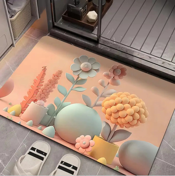 Decorative Floral Area Mat Kalsten