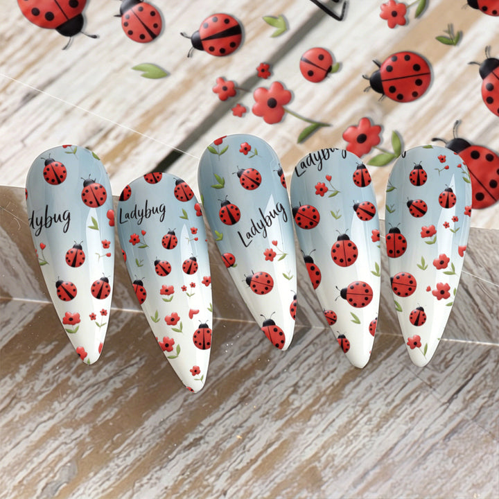 Ladybug Nail Art Sticker Set