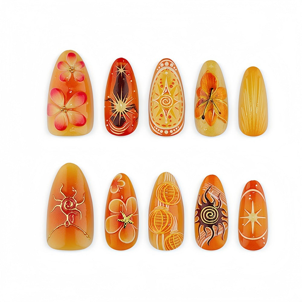 Artificial Nails in Exquisite Floral and Geometric Design Kalsten