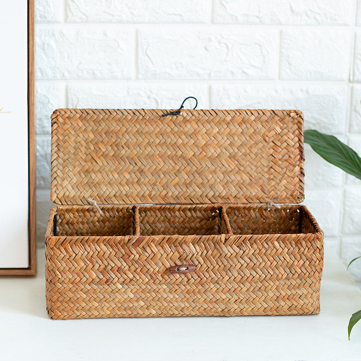 Unisex storage box made of handwoven natural material Kalsten