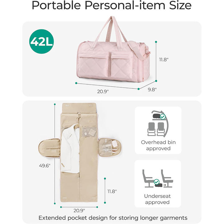 Elegant Travel Bag with Moisture Resistant Interior Compartment Kalsten